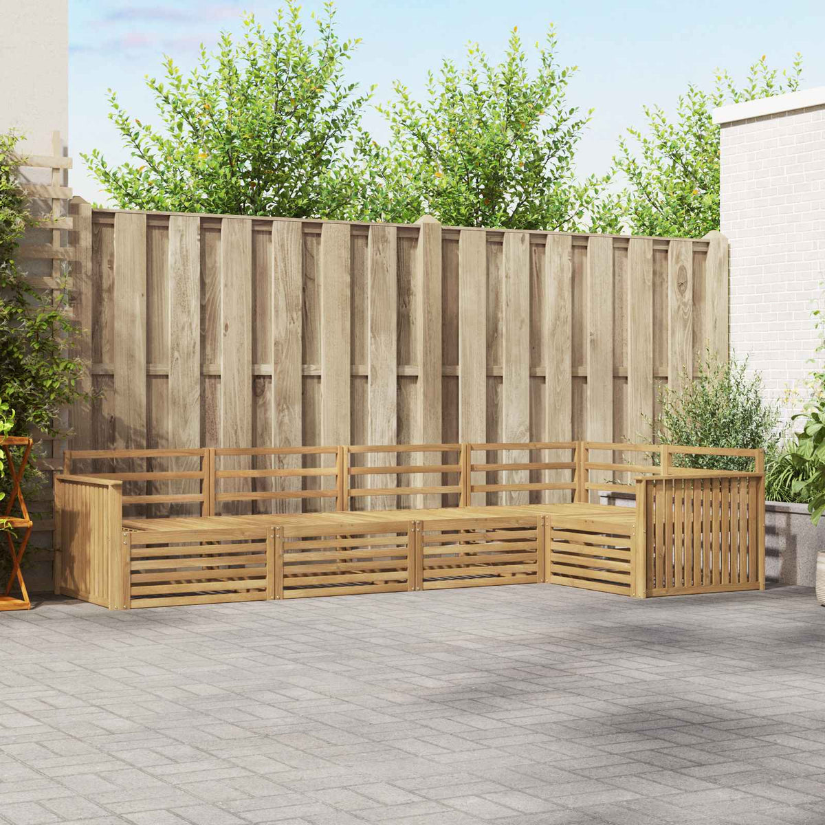 vidaXL Buiten bankenset 5 pcs Naturel Massief Acaciahout