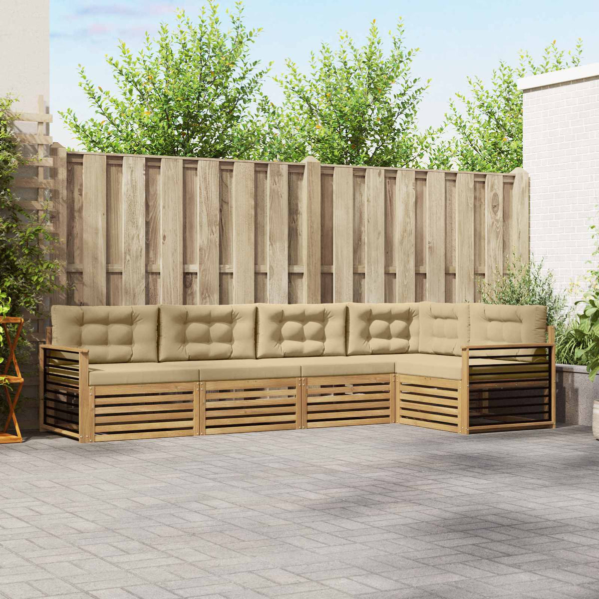 vidaXL Buiten bankenset 5 pcs Naturel Massief Acaciahout