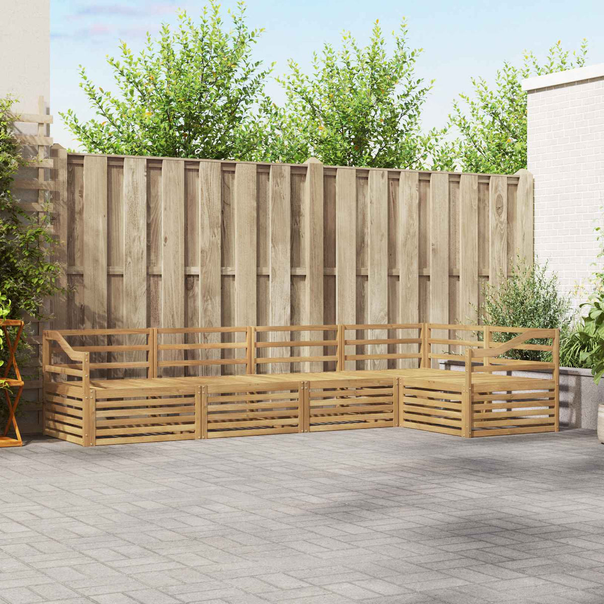 vidaXL Buiten bankenset 5 pcs Naturel Massief Acaciahout