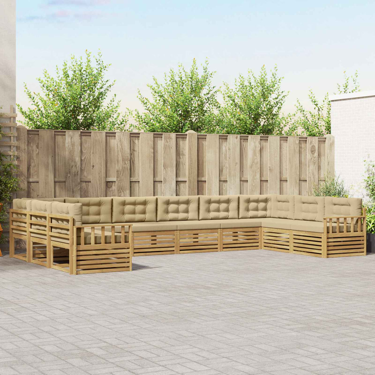 vidaXL Sofa-Sets 10 pcs Naturel Massief Acaciahout
