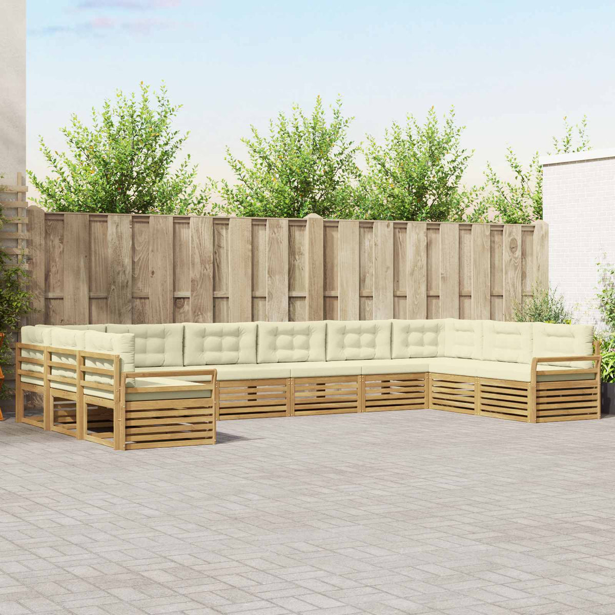 vidaXL Sofa-Sets 10 pcs Naturel Massief Acaciahout