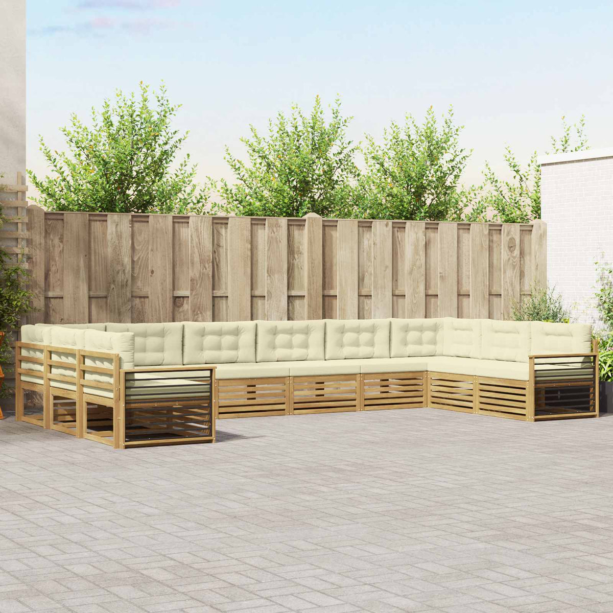 vidaXL Sofa-Sets 10 pcs Naturel Massief Acaciahout