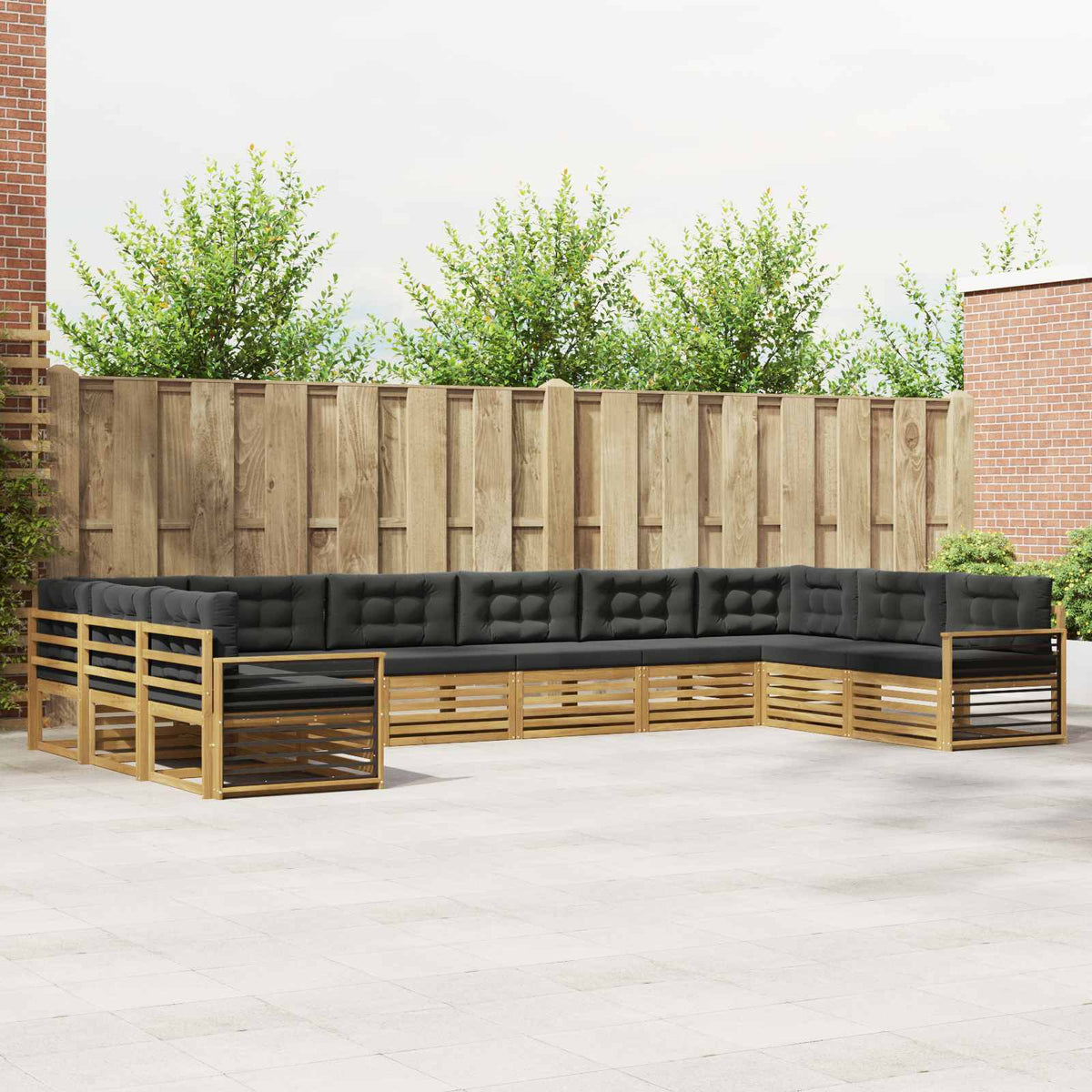 vidaXL Sofa-Sets 10 pcs Naturel Massief Acaciahout