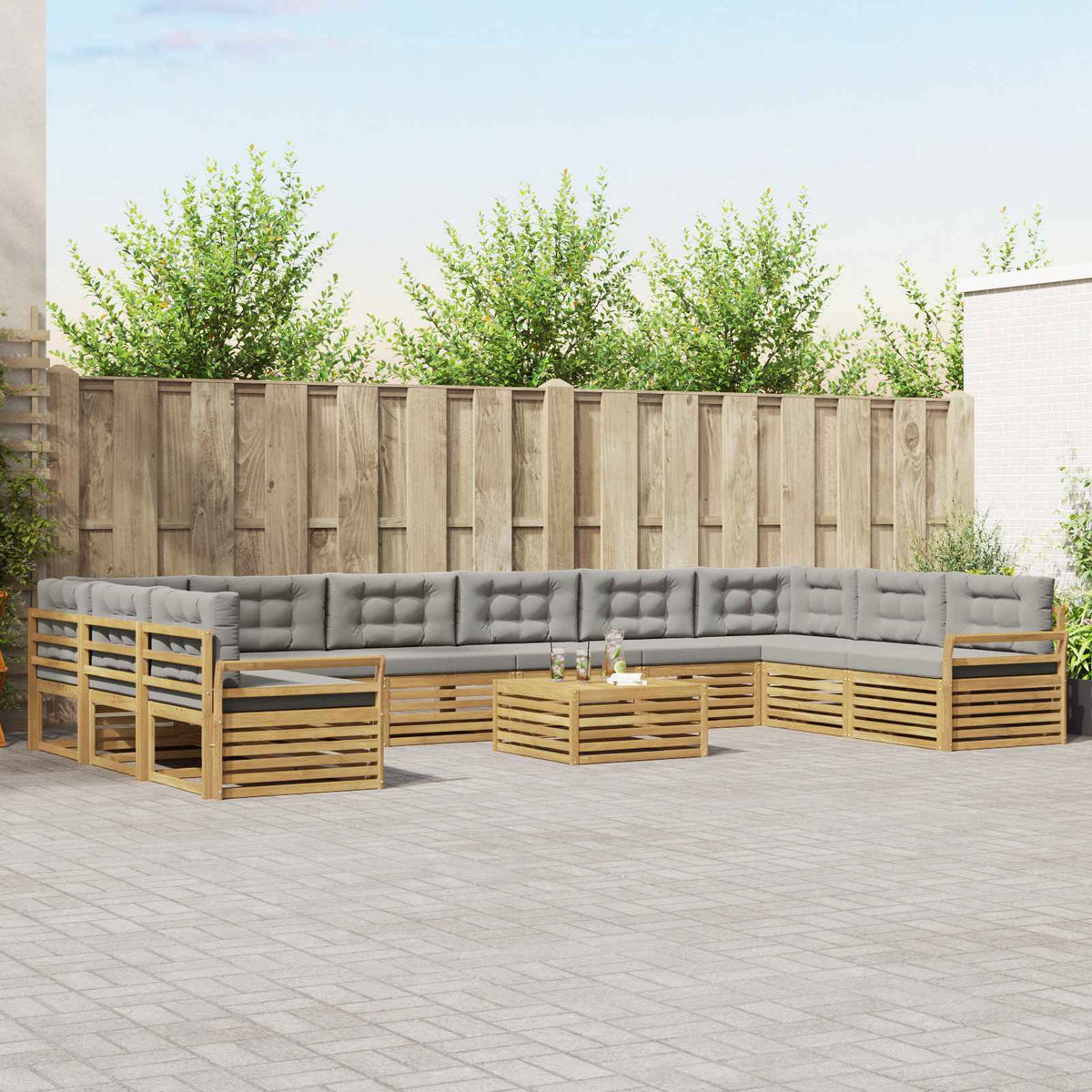 vidaXL Sofa-Sets 11 pcs Naturel Massief Acaciahout