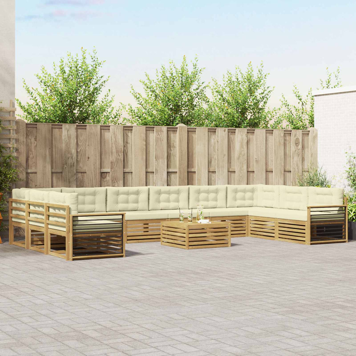 vidaXL Sofa-Sets 11 pcs Naturel Massief Acaciahout