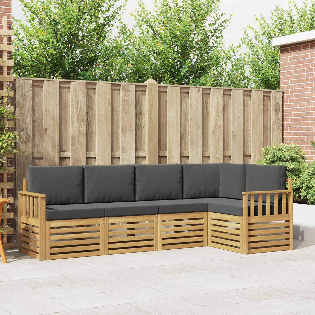 vidaXL Sofa-Sets 5 pcs Naturel Massief Acaciahout