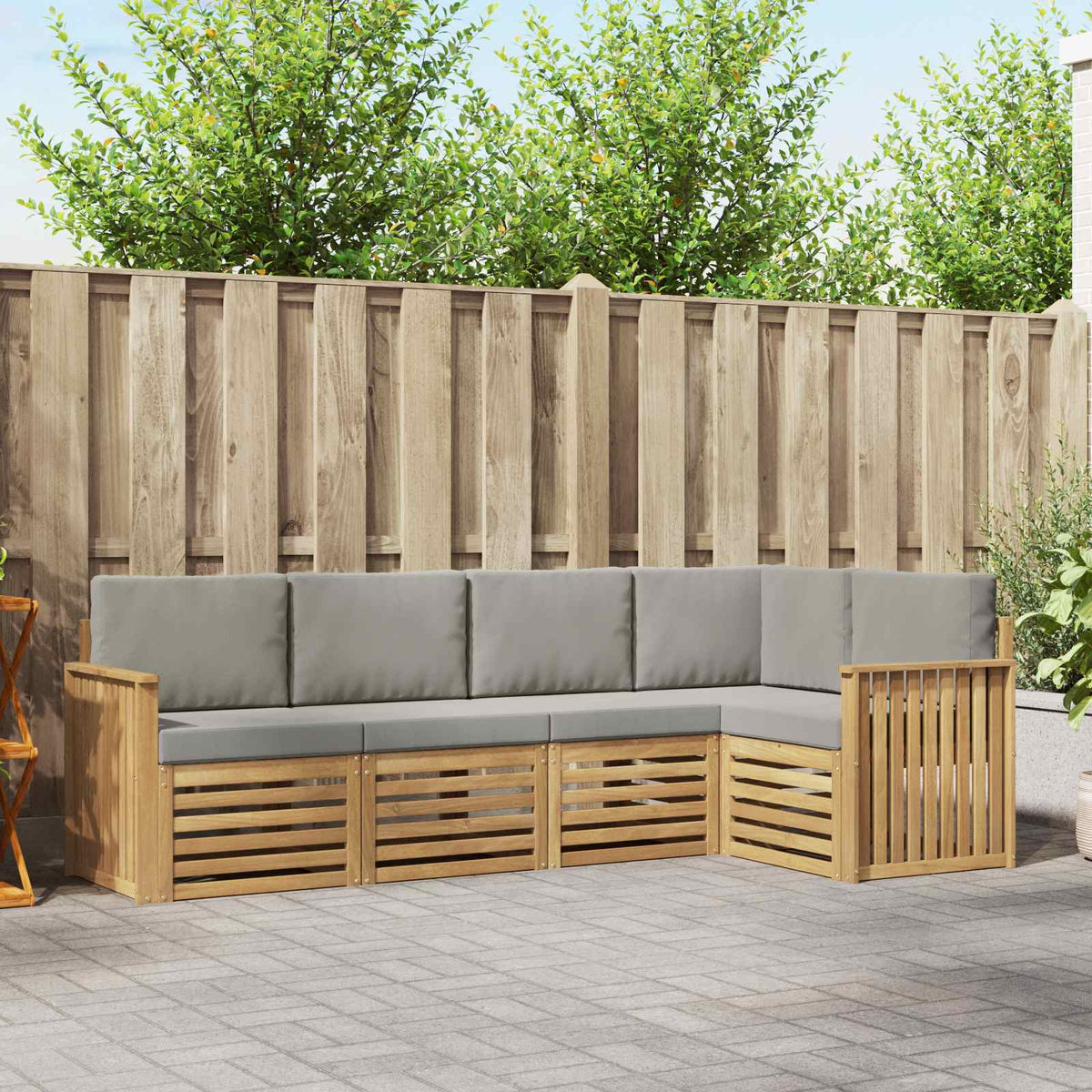 vidaXL Sofa-Sets 5 pcs Naturel Massief Acaciahout