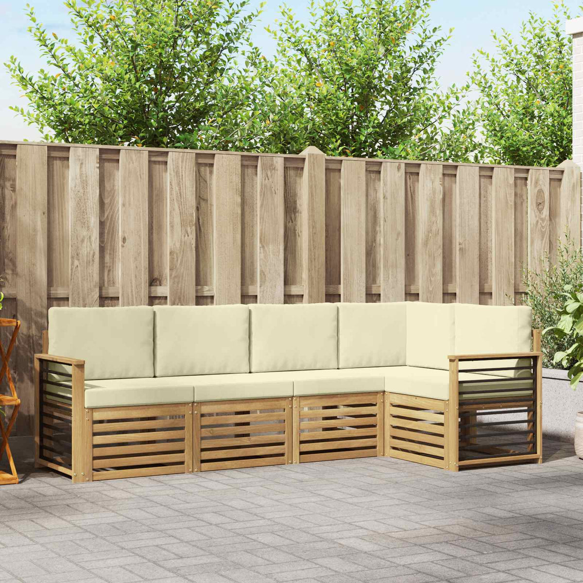 vidaXL Sofa-Sets 5 pcs Naturel Massief Acaciahout