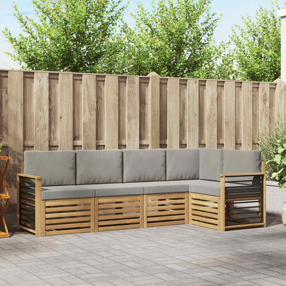 vidaXL Sofa-Sets 5 pcs Naturel Massief Acaciahout