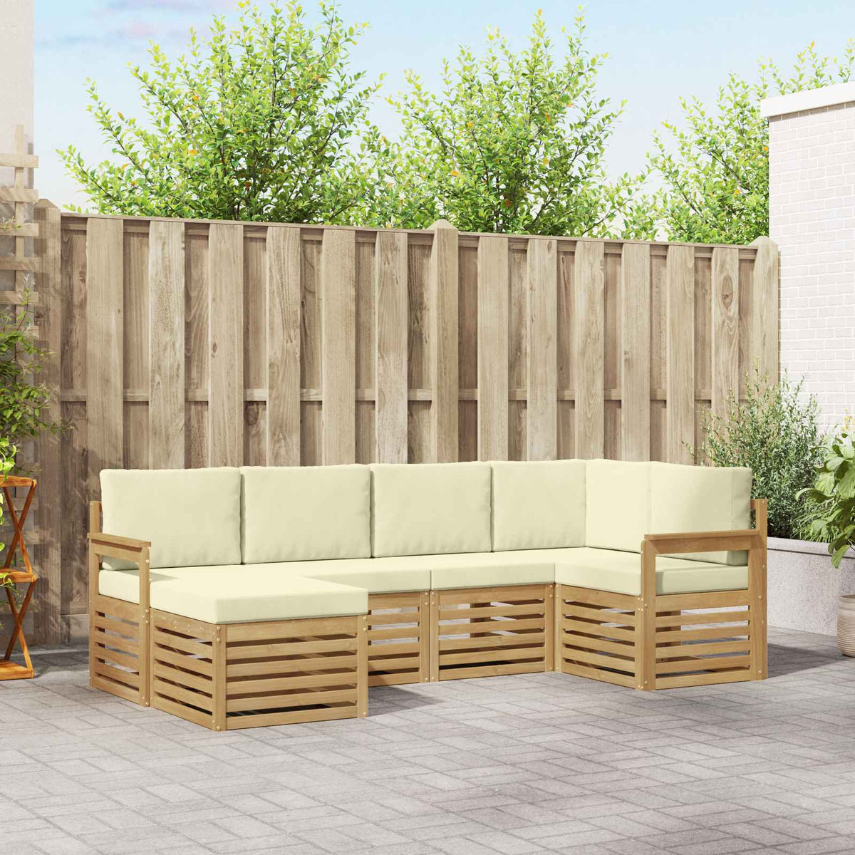 vidaXL Sofa-Sets 6 pcs Naturel Massief Acaciahout