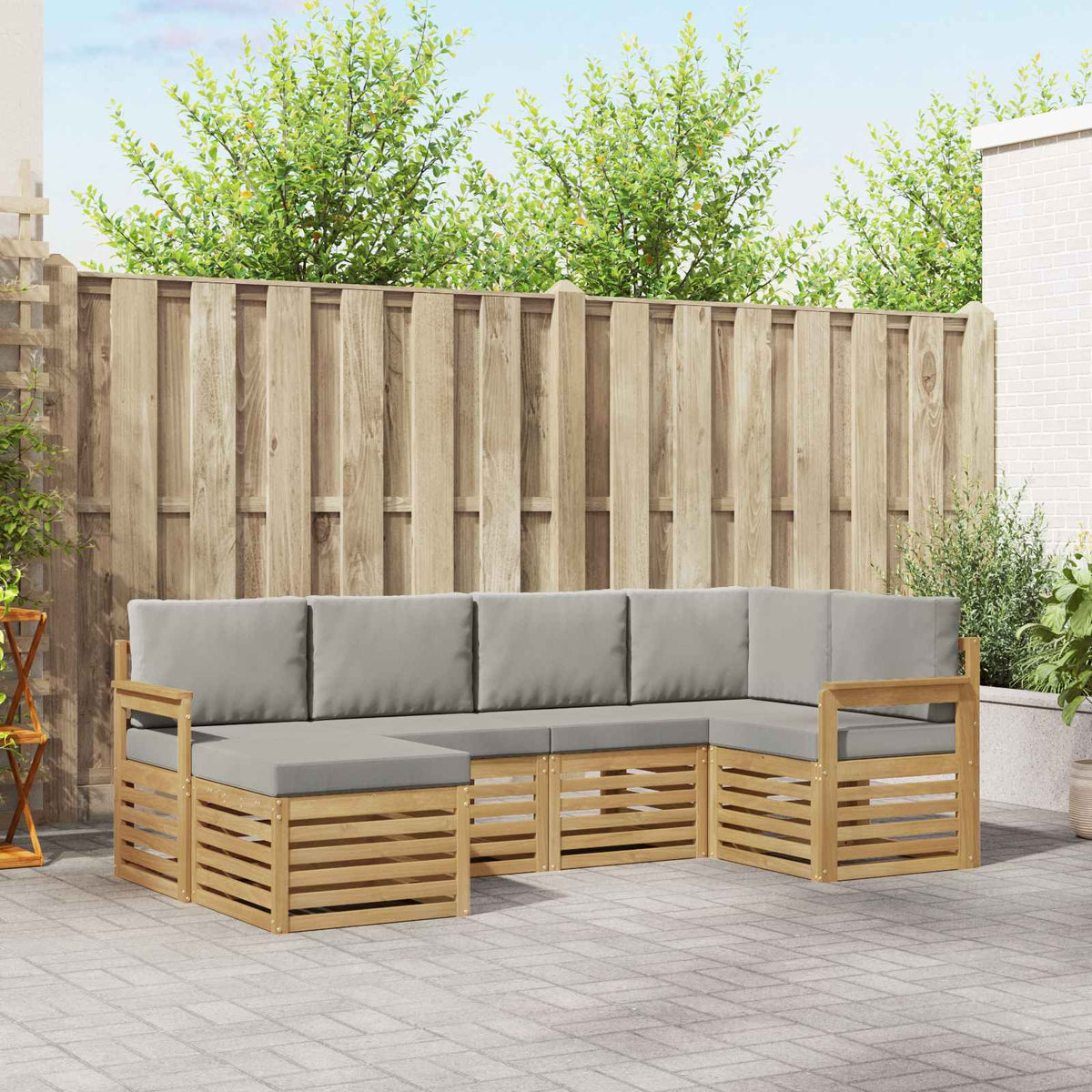 vidaXL Sofa-Sets 6 pcs Naturel Massief Acaciahout