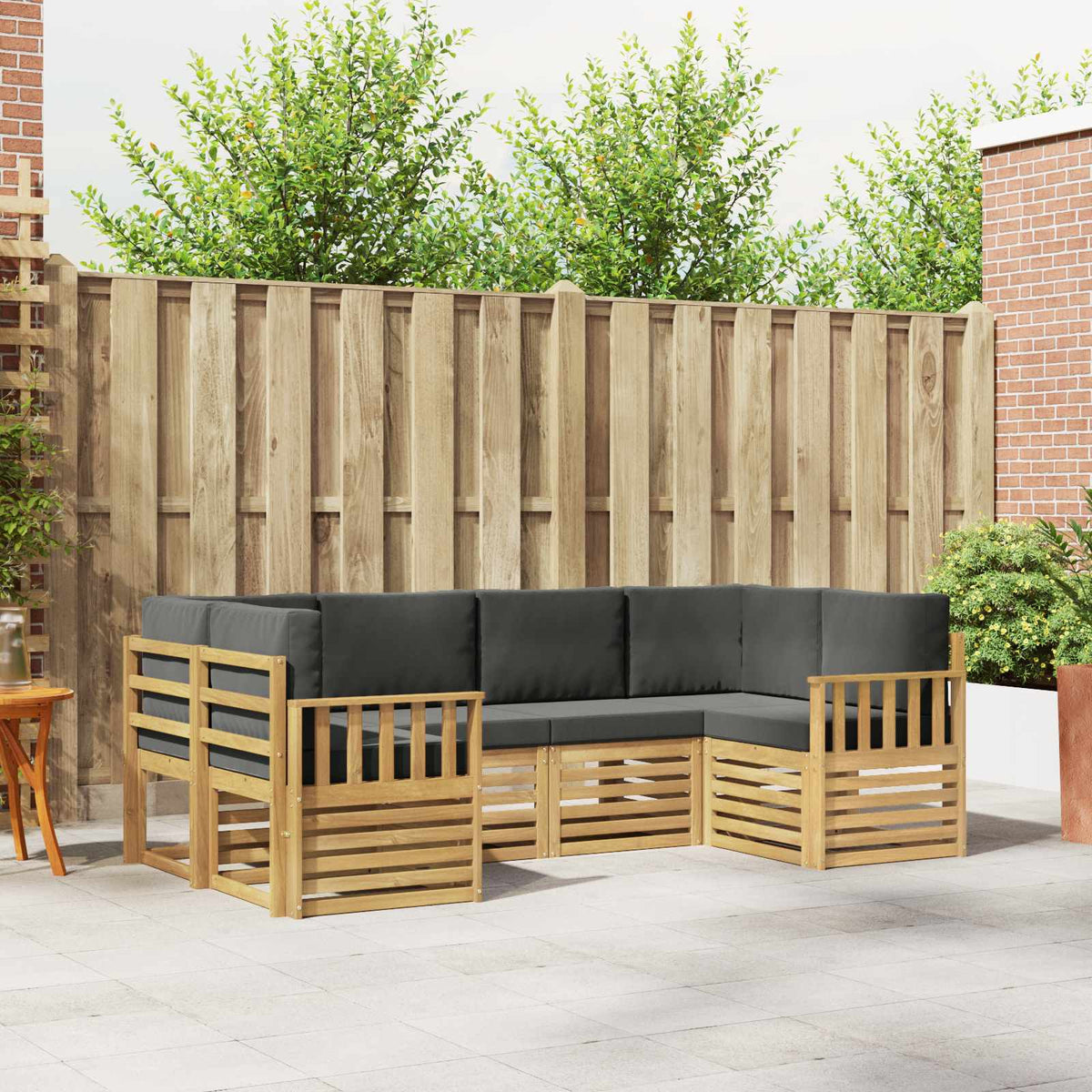 vidaXL Sofa-Sets 6 pcs Naturel Massief Acaciahout