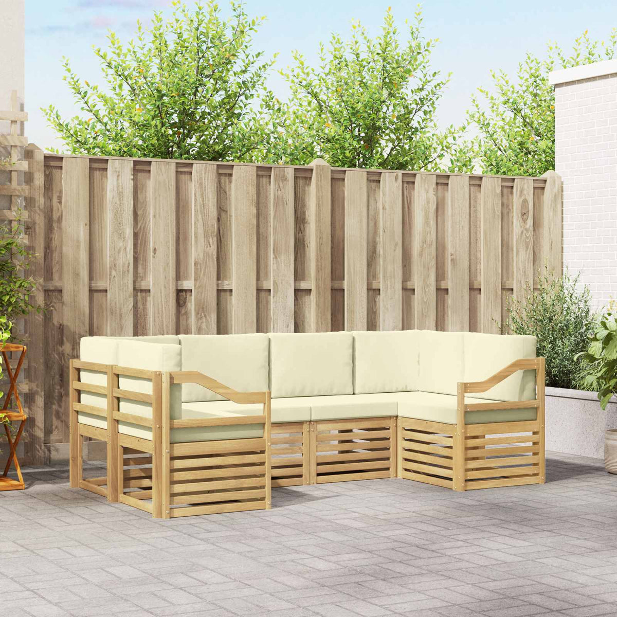vidaXL Sofa-Sets 6 pcs Naturel Massief Acaciahout