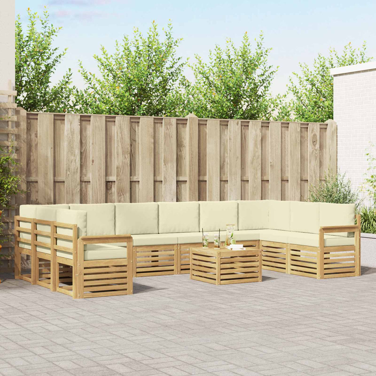 vidaXL Sofa-Sets Naturel Massief Acaciahout