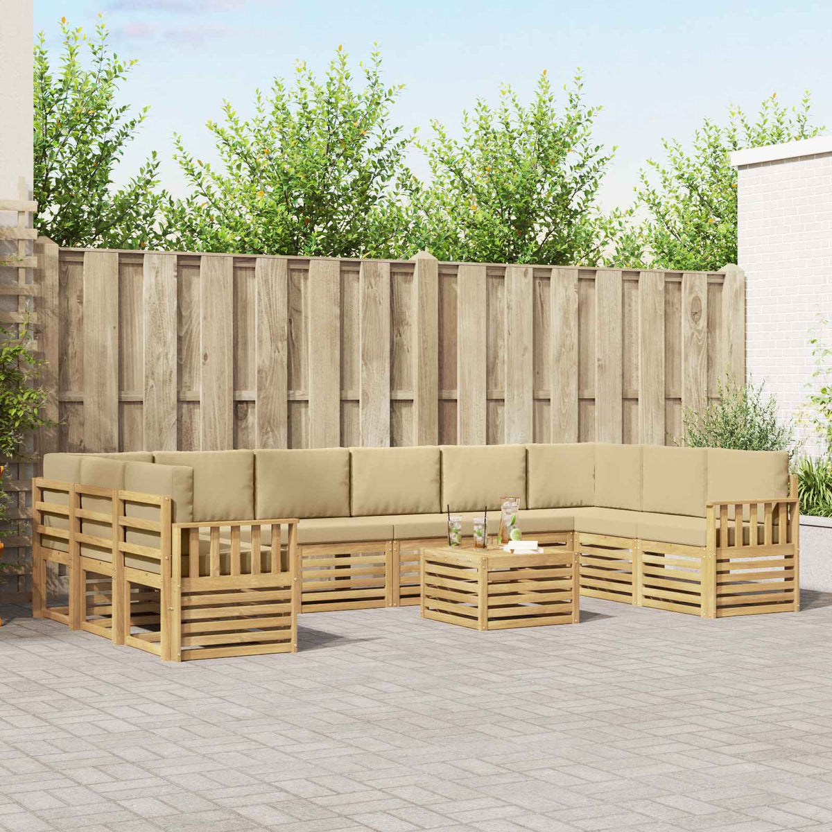 vidaXL Sofa-Sets Naturel Massief Acaciahout