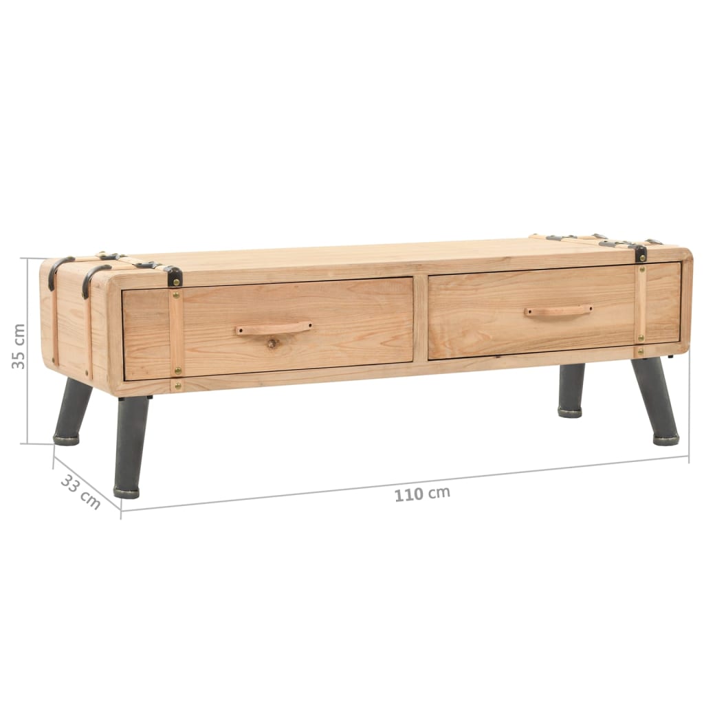 vidaXL Tv-meubel 110x33x35 cm massief vurenhout - Aashly