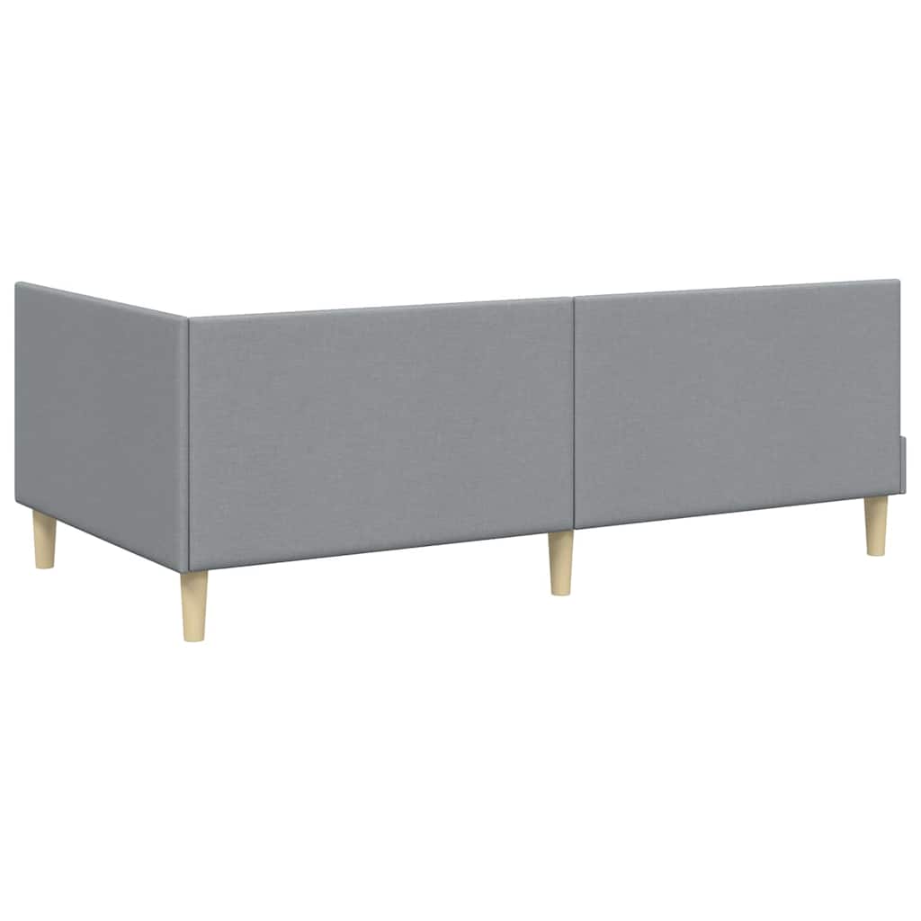 vidaXL Hoekbedframe met Matras Anders 2 pcs Lichtgrijs Stof