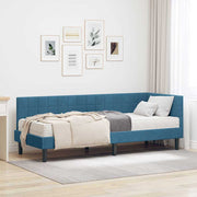 vidaXL Hoekbedframe met Matras met hoofdeinde 2 pcs Blauw Fluweel