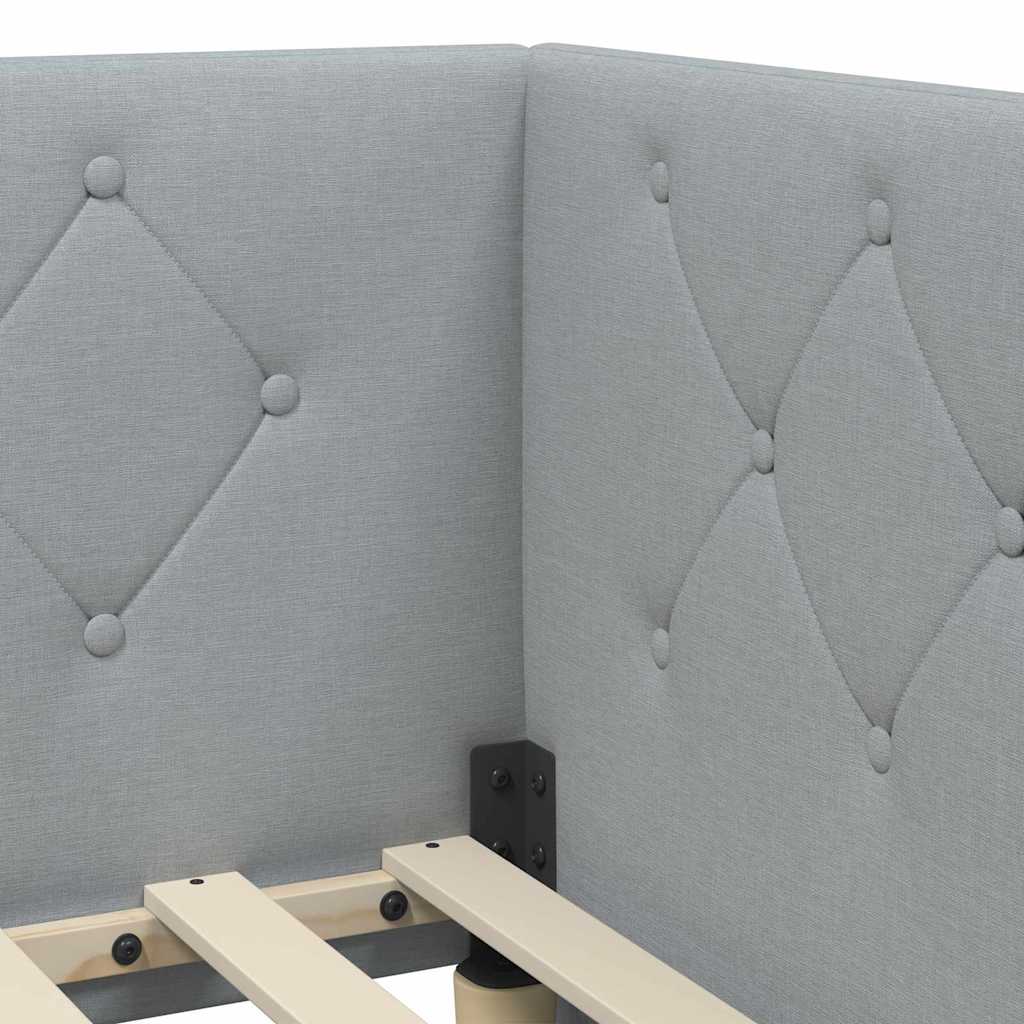 vidaXL Hoekbedframe met matras Donkergrijs 80 x 200 cm Stof