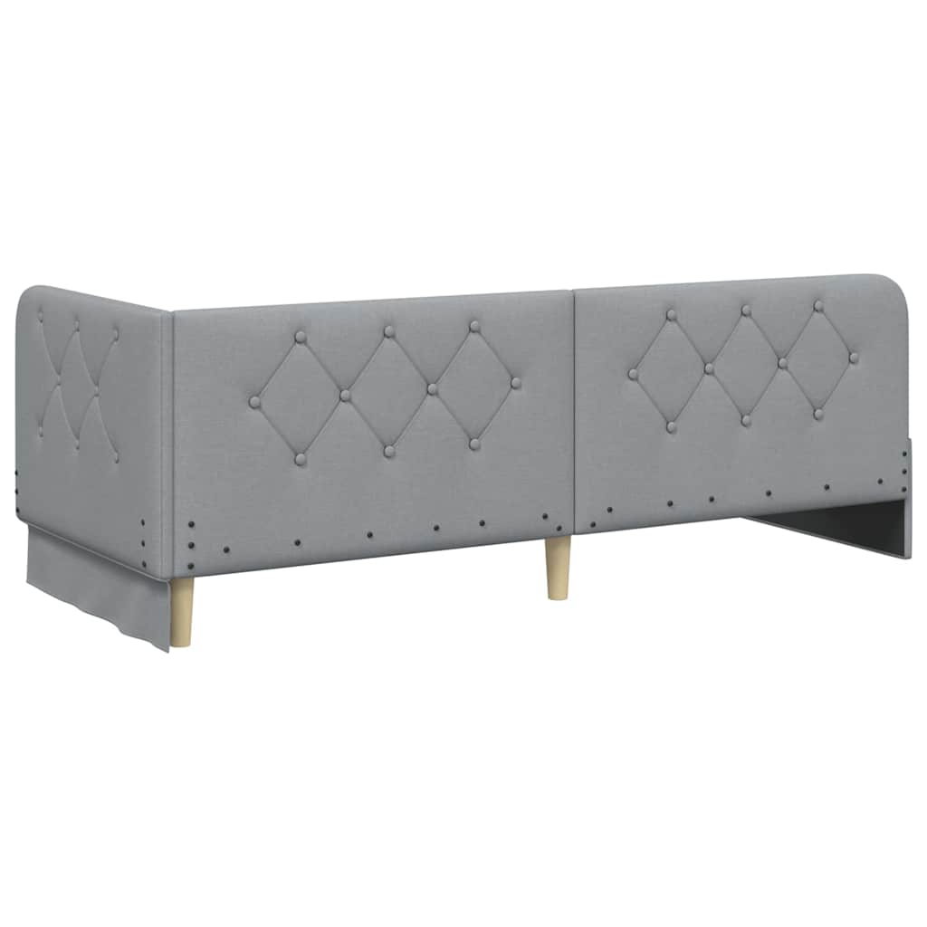vidaXL Hoekbedframe met matras Donkergrijs 80 x 200 cm Stof