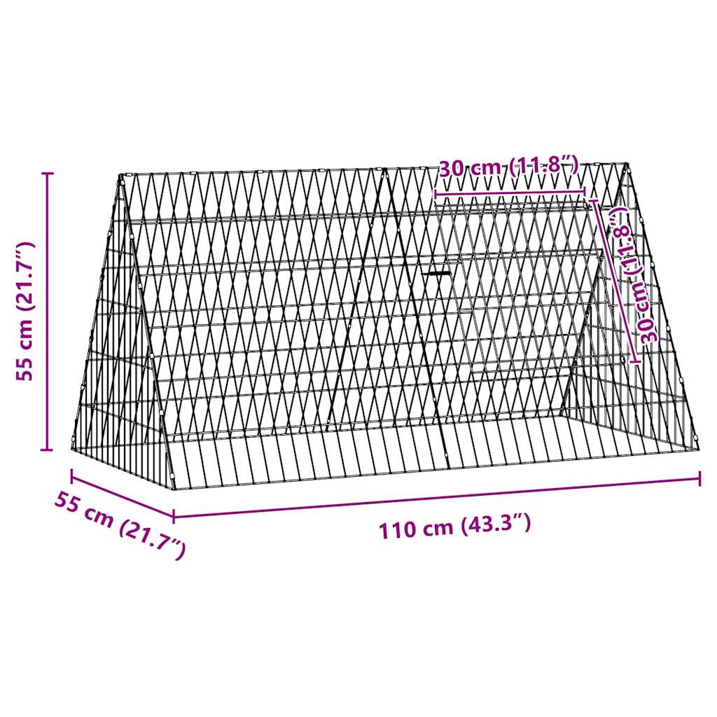 vidaXL Kippenhok Zilver 110 x 55 x 55 cm Gegalvaniseerd staal