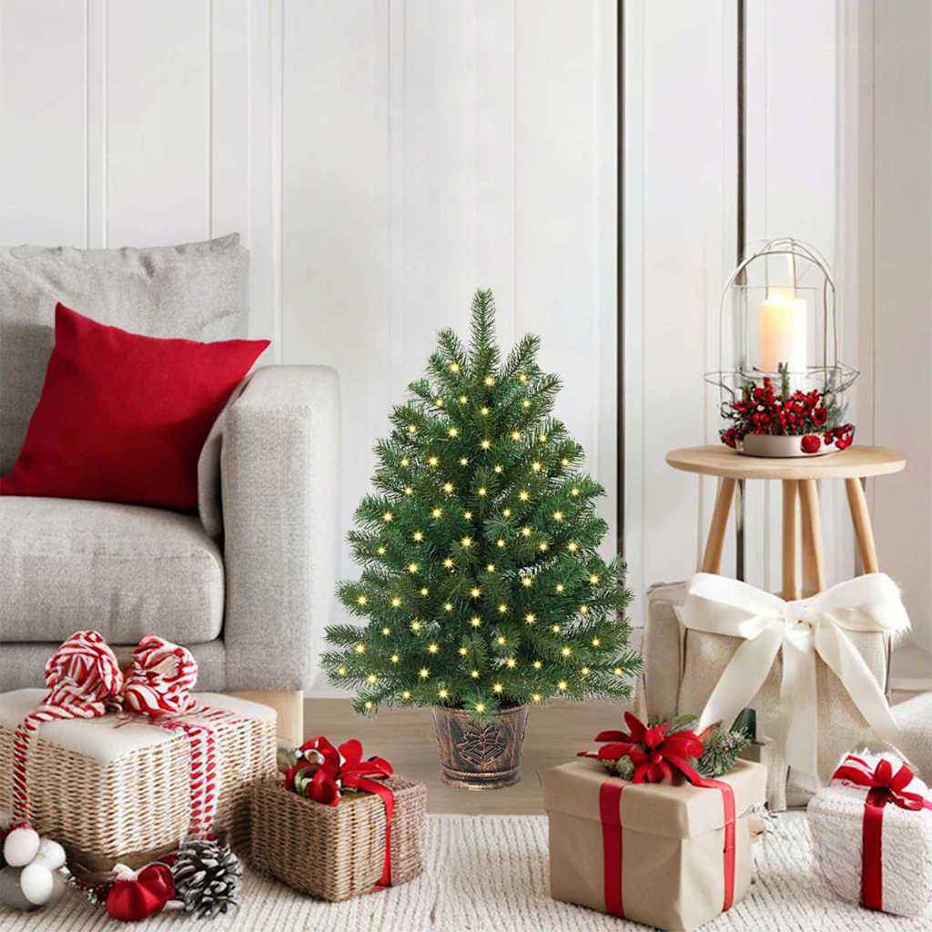 vidaXL Kunstkerstboom met 150 LED met standaard Groen 65 cm PE en PVC