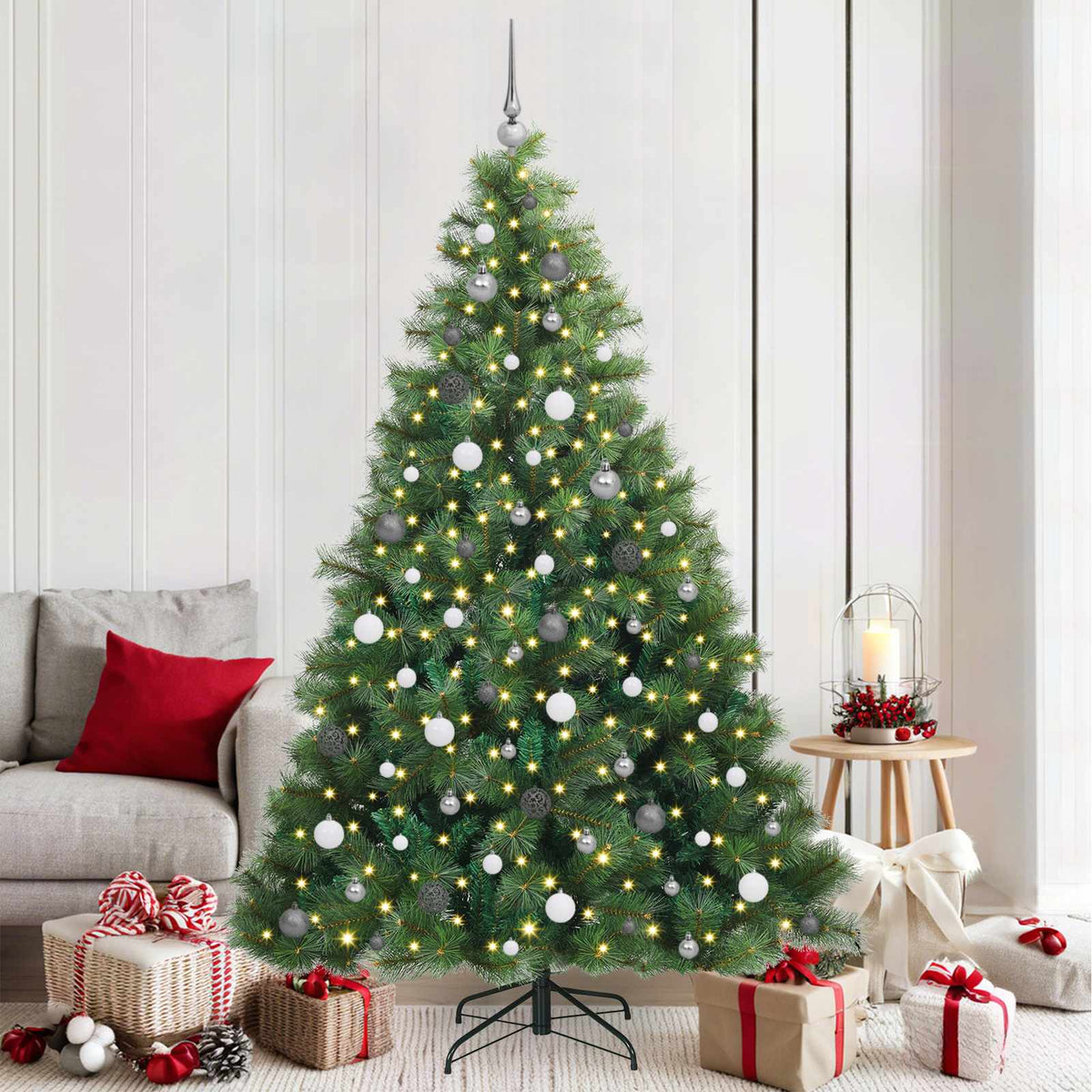 vidaXL Kunstkerstboom met 150 LED met standaard Groen 120 cm PE en PVC