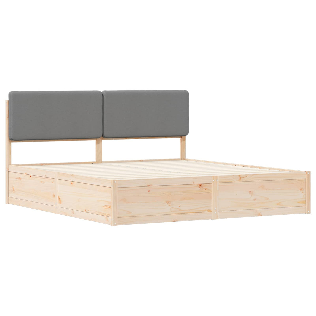 vidaXL Bedframe met Gevoerd Hoofdgedeelte Lichtgrijs 200 x 200 cm