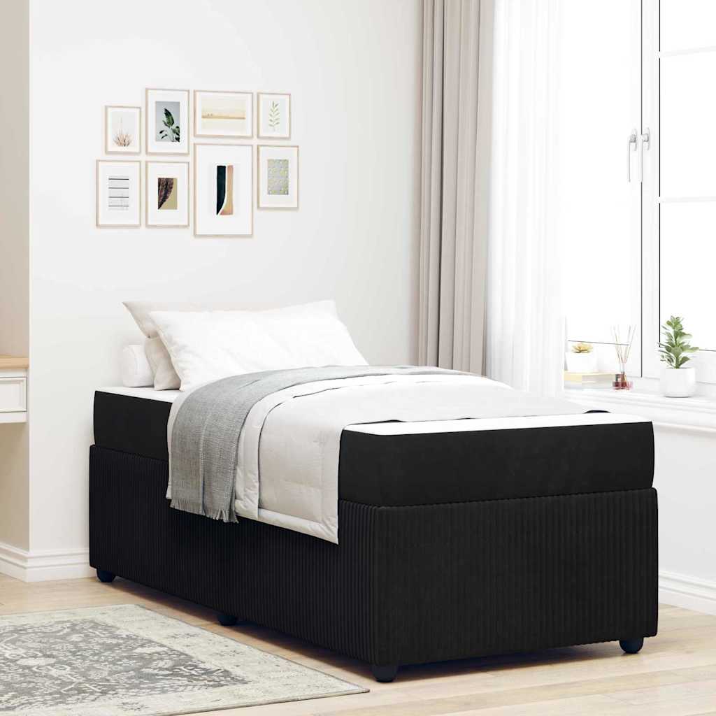 vidaXL Bedframe met matras Anders Donkergrijs 80 x 200 cm Fluweel