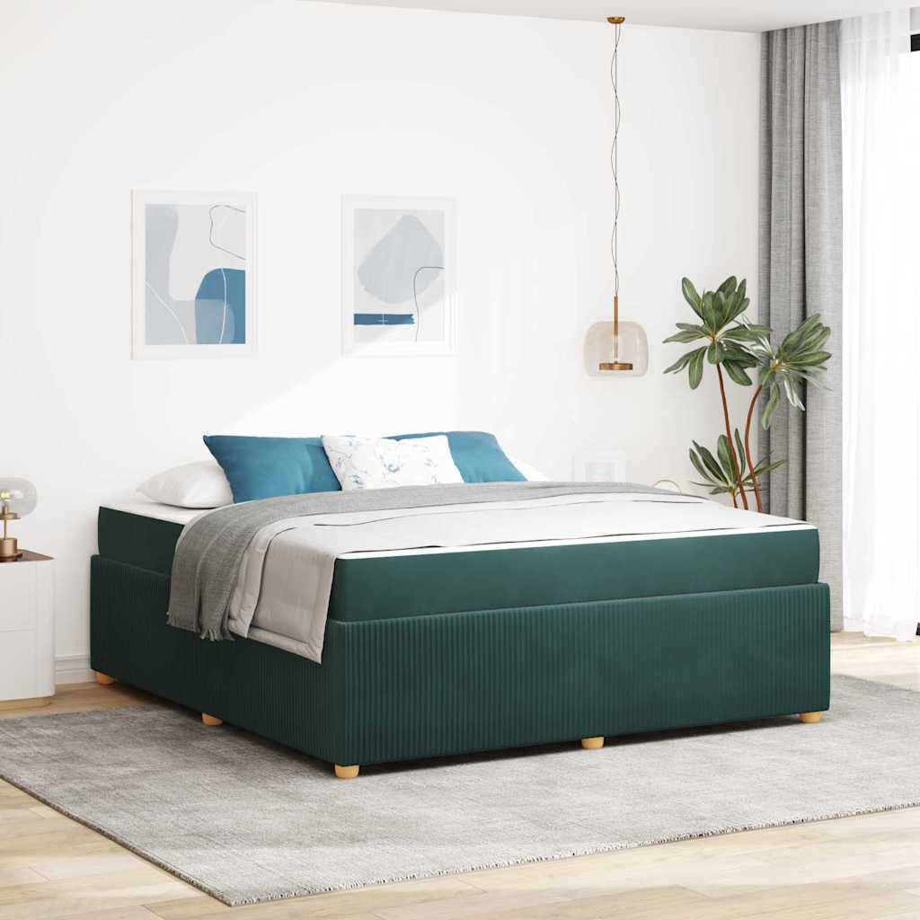 vidaXL Bedframe met matras Anders Donkergrijs 80 x 200 cm Fluweel