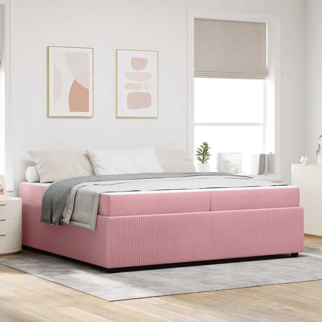 vidaXL Bedframe met matras Anders Donkergrijs 80 x 200 cm Fluweel