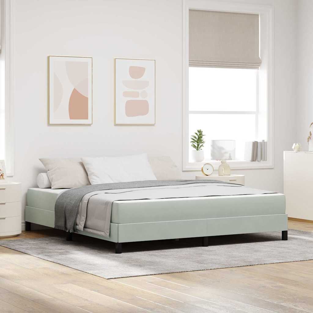 vidaXL Boxspringbed met matras Lichtgrijs 80 x 200 cm Fluweel
