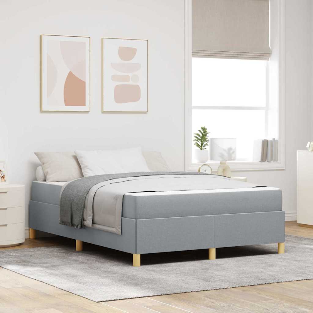 vidaXL Boxspring bed Lichtgrijs en Bruin en Wit 80 x 200 cm Stof