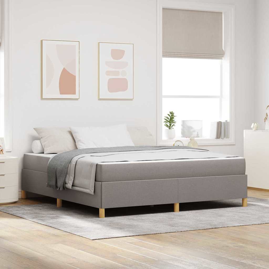 vidaXL Boxspring bed Lichtgrijs en Bruin en Wit 80 x 200 cm Stof