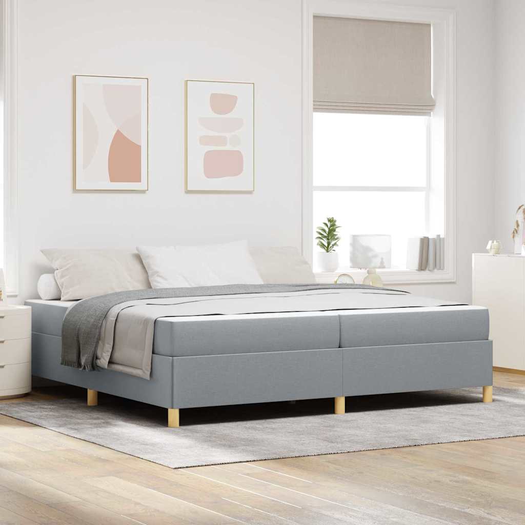 vidaXL Boxspring bed Lichtgrijs en Bruin en Wit 80 x 200 cm Stof