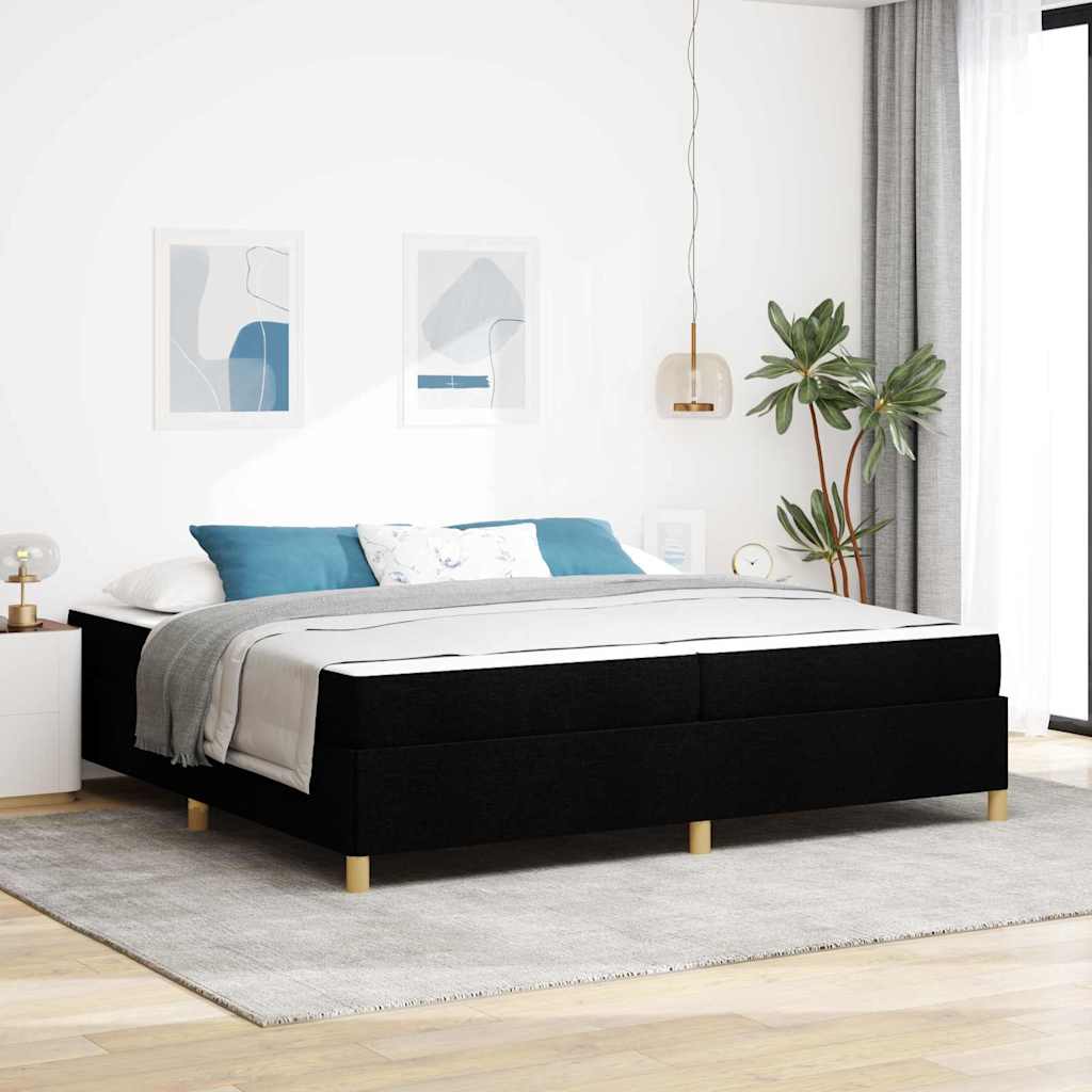 vidaXL Boxspring bed Lichtgrijs en Bruin en Wit 80 x 200 cm Stof