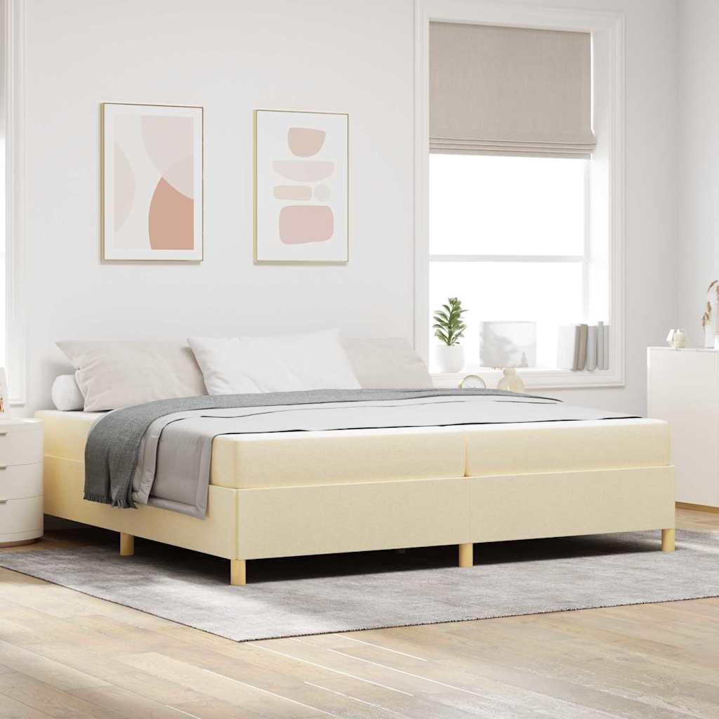 vidaXL Boxspring bed Lichtgrijs en Bruin en Wit 80 x 200 cm Stof