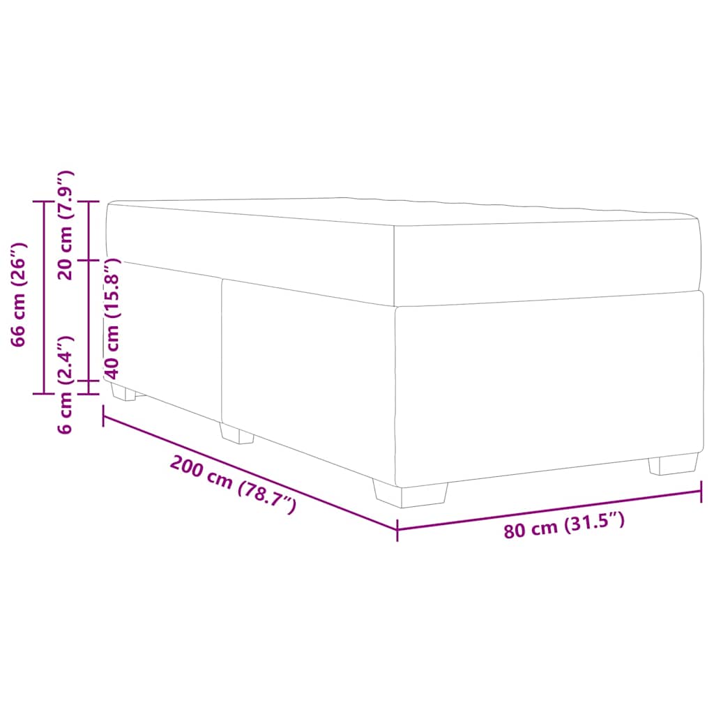 vidaXL Bedframe Lichtgrijs 80 x 200 cm Stof