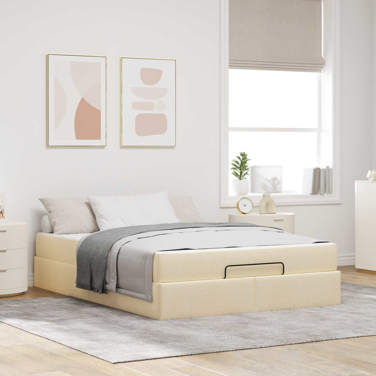 vidaXL Bedframe met matras Lichtgrijs 80 x 200 cm Stof
