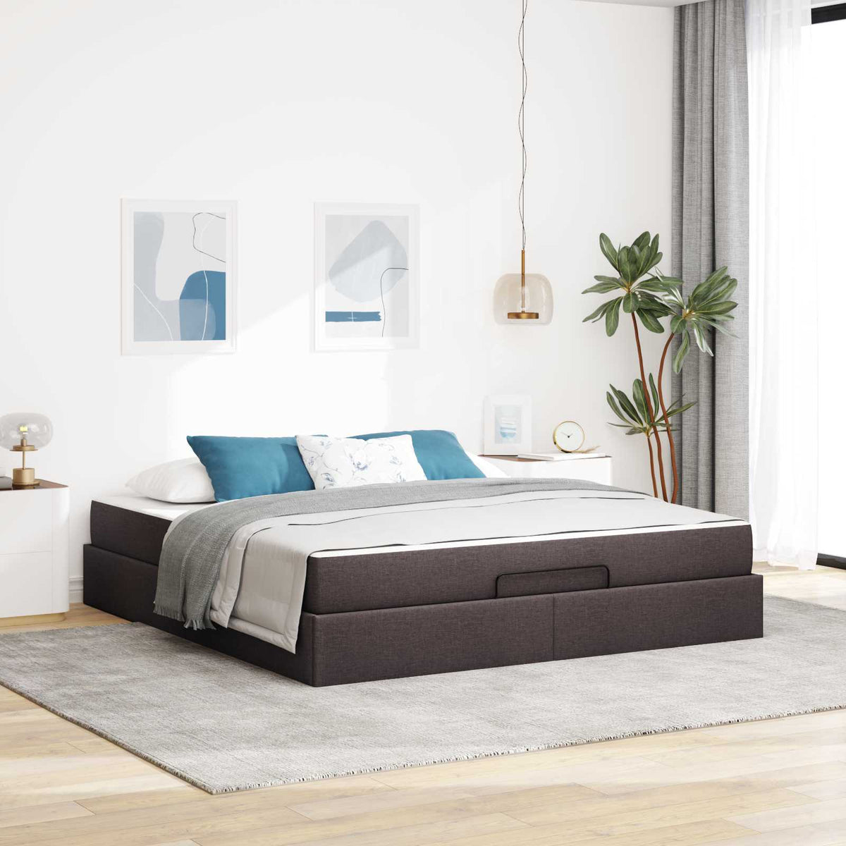 vidaXL Bedframe met matras Lichtgrijs 80 x 200 cm Stof