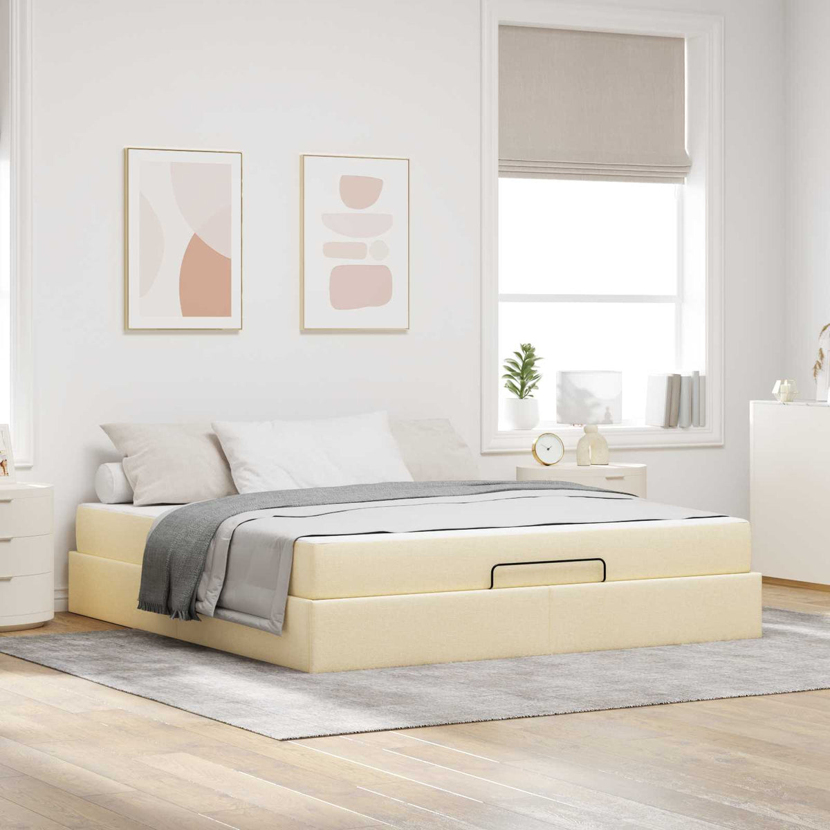 vidaXL Bedframe met matras Lichtgrijs 80 x 200 cm Stof