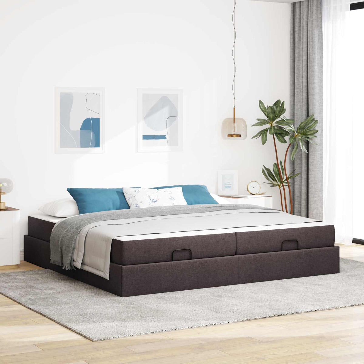 vidaXL Bedframe met matras Lichtgrijs 80 x 200 cm Stof