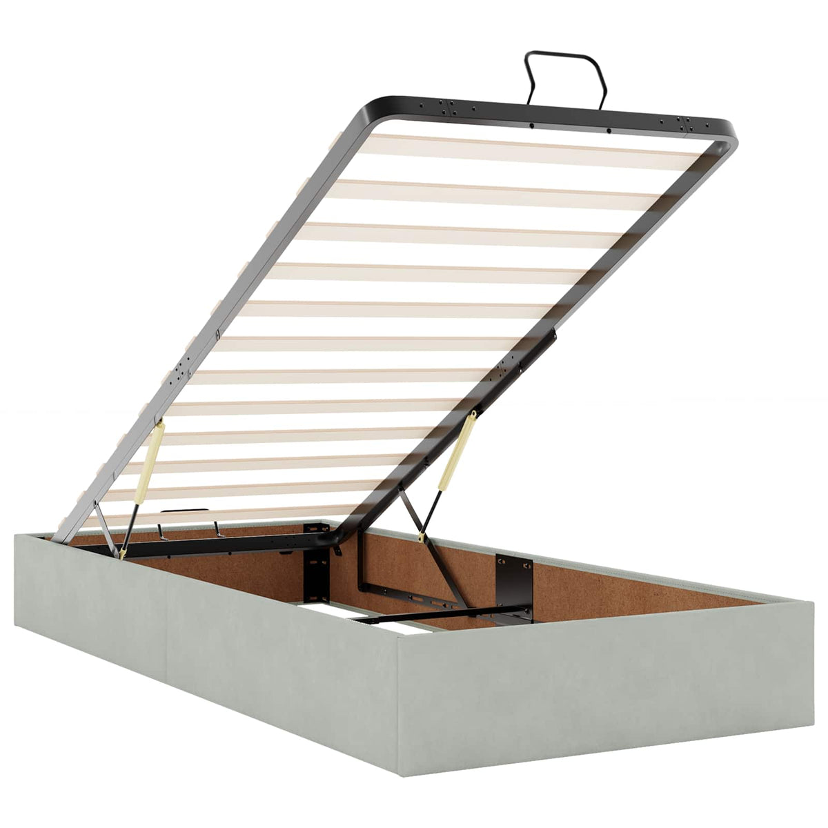 vidaXL Bedframe met matras met opslag Lichtgrijs 80 x 200 cm Fluweel