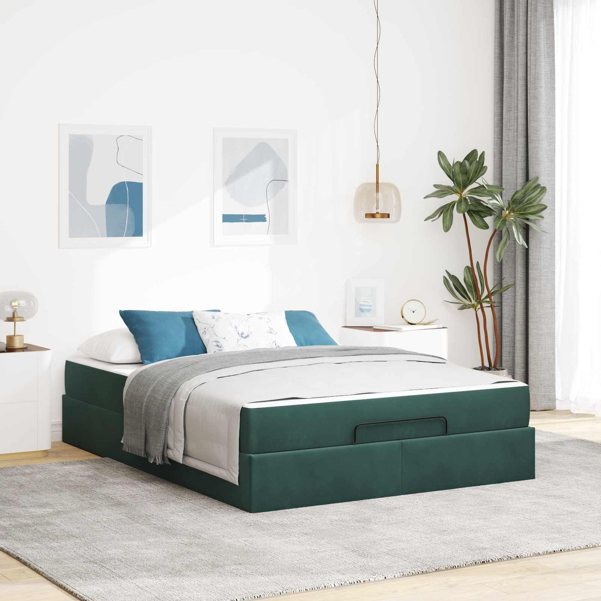 vidaXL Bedframe met matras met opslag Lichtgrijs 80 x 200 cm Fluweel