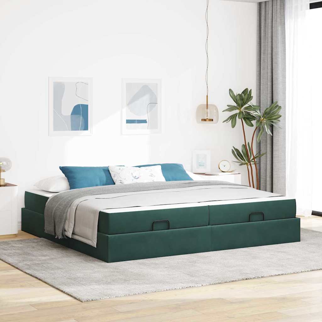 vidaXL Bedframe met matras met opslag Lichtgrijs 80 x 200 cm Fluweel