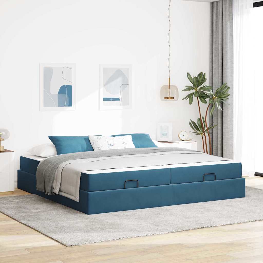 vidaXL Bedframe met matras met opslag Lichtgrijs 80 x 200 cm Fluweel
