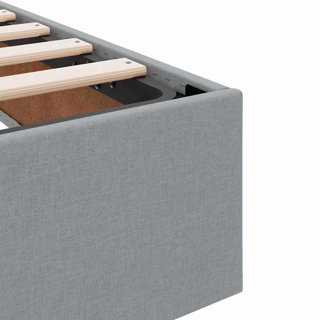 vidaXL Opbergbed met matras Lichtgrijs 120 x 190 cm Polyester