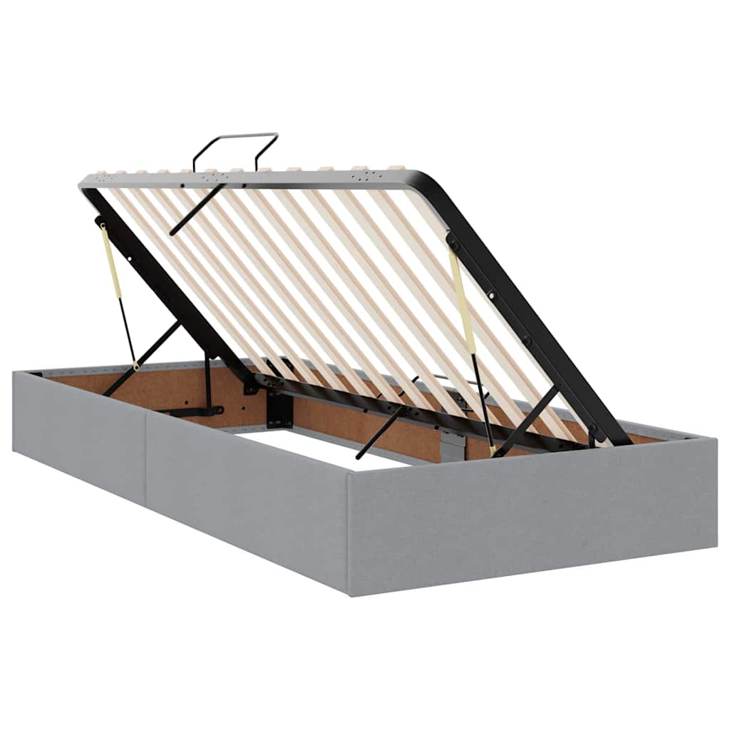 vidaXL Opbergbed met matras Lichtgrijs 120 x 190 cm Polyester
