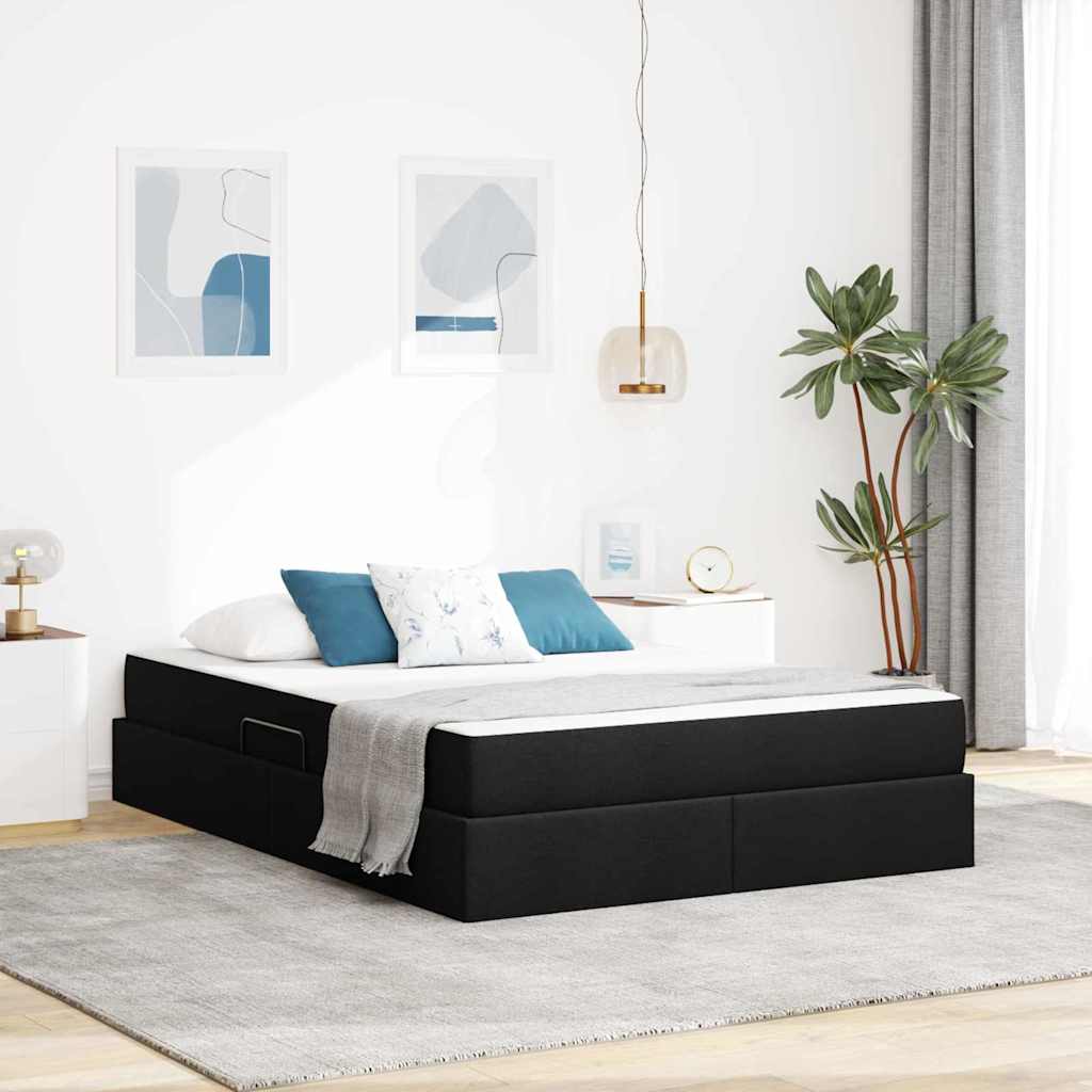 vidaXL Opbergbed met matras Lichtgrijs 120 x 190 cm Polyester