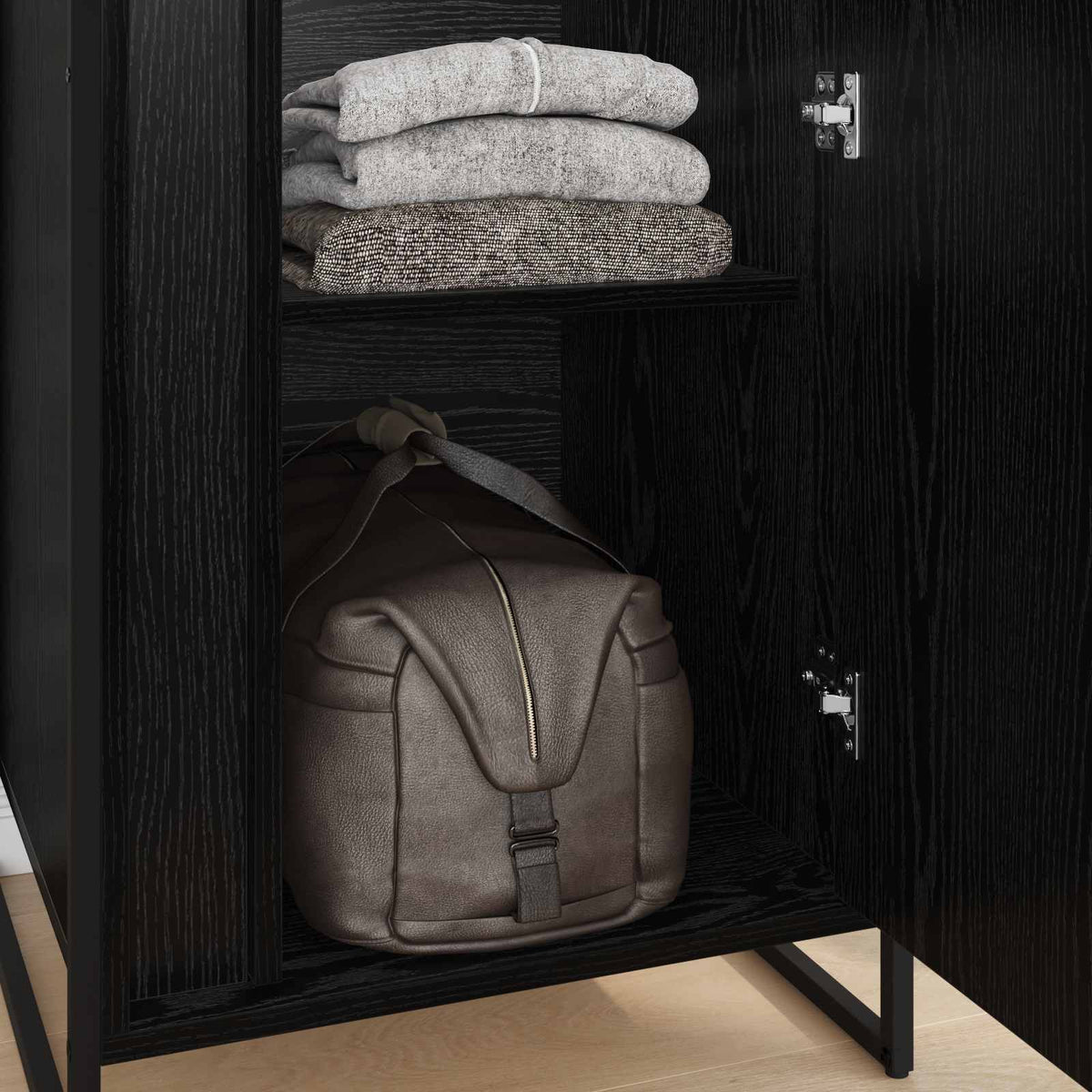 vidaXL Warderobe 2 pcs Zwart Eiken 50 x 50 x 200 cm Bewerkt hout